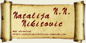 Natalija Nikitović vizit kartica